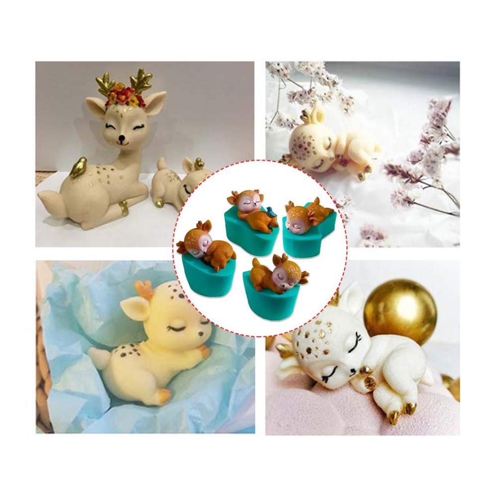 Erstellen Sie bezaubernde Kunstwerke mit FUFRE 3D Hirsch Silikonform! DIY Tier Silikon Backformen für handgemachte Sika Deer Seifen Kerzen Schokolade Süßigkeiten Aromasteine und mehr. Perf