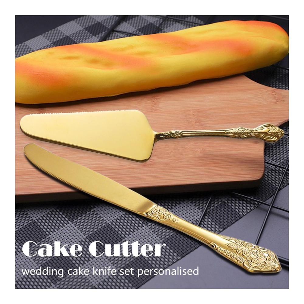 Kuchen- & Tortenheber Set aus Edelstahl – Präzises Schneiden mit gezackten Kanten – Ideal für Hochzeiten – Goldene Eleganz – 2-teiliges Set