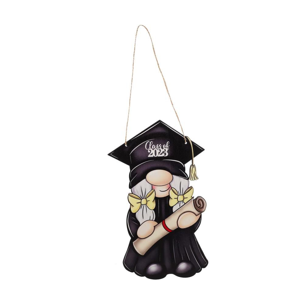 3er-Set Abschlussfeier Deko-Schilder Grad GNOME Plaketten & Holztafeln - Perfekt für Tischdeko & Wandornamente Geschenkidee für Absolventen