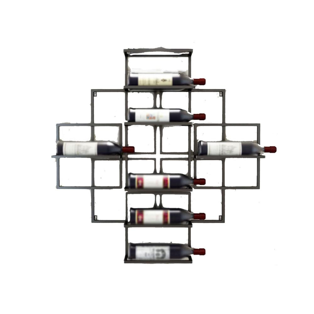 Elegantes Weinregal Platzsparendes Design für 8 Flaschen robuste Eisenkonstruktion stilvolle Wandmontage für Küche Bar oder Wohnzimmer. Weinregal-Organizer für moderne Weinkenner