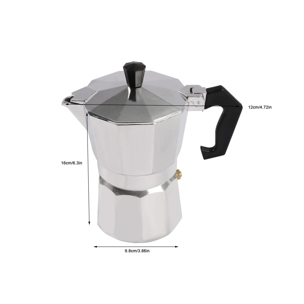 Elektrischer Espressokocher 3 Tassen - Kompakte Espresso-Maschine mit Heizplatte für perfekten Kaffee- und Teegenuss - Schnell & Einfach zu bedienen - Inklusive Moka-Kanne & Mini Kochplatte bis 200℃