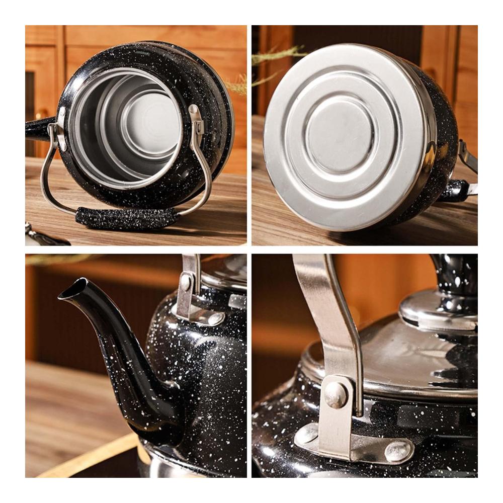 Edelstahl Teekessel 2L | Pfeifkessel für Induktionsherd | Universeller Wasserkocher mit Pfeifton | Robuster Herdkessel für Tee und mehr | Rotes Design