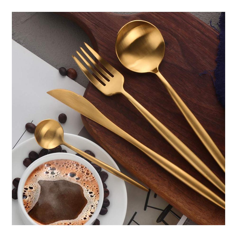 Exquisites 6-teiliges Kaffee & Mokkalöffel Set - Hochwertiges Goldbesteck aus Edelstahl - Elegantes Geschirr-Set für den täglichen Gebrauch und besondere Anlässe - Perfekte Ergänzung zu Ihrer Tischkultur