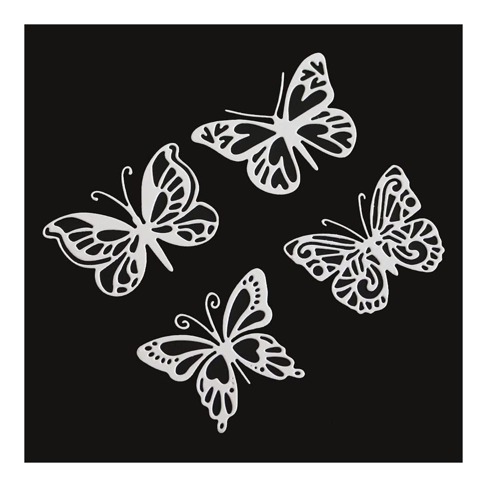 Hochwertige Metall-Stanzbögen für DIY Kartenherstellung & Scrapbooking – 9 Schmetterlingsformen inklusive Spitze & Prägeschablone – Ideales Werkzeug für Fotoalben & Handwerksprojekte