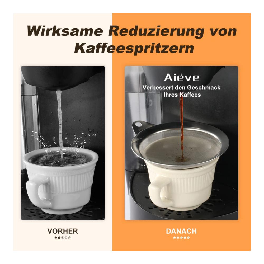 Entdecken Sie den perfekten Kaffeegenuss AIEVE Spritzschutz für Kaffeevollautomaten – 2er Set kompatibel mit Philips 2200 Serie DeLonghi Magnifica und mehr. Verabschieden Sie sich von lästigen Kaffeespritz
