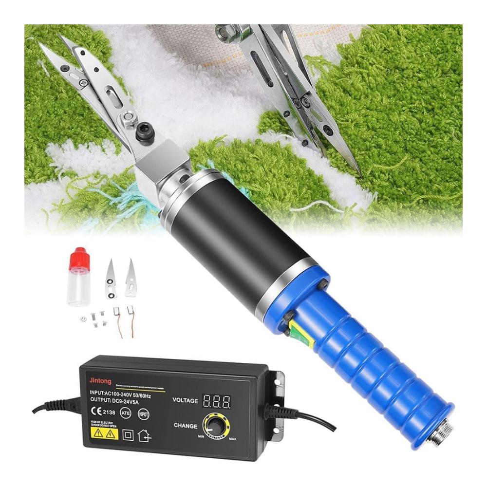 Entfesseln Sie Ihre Kreativität mit erstklassigem Knüpf-Zubehör Elektrische Tufting-Teppich-Schnitzschere 200 W Leistung einstellbare Geschwindigkeit von 0~4000 U/min für präzises Schneiden von Stoff Pappe und perfektem Basteln Nähen und Handwerken