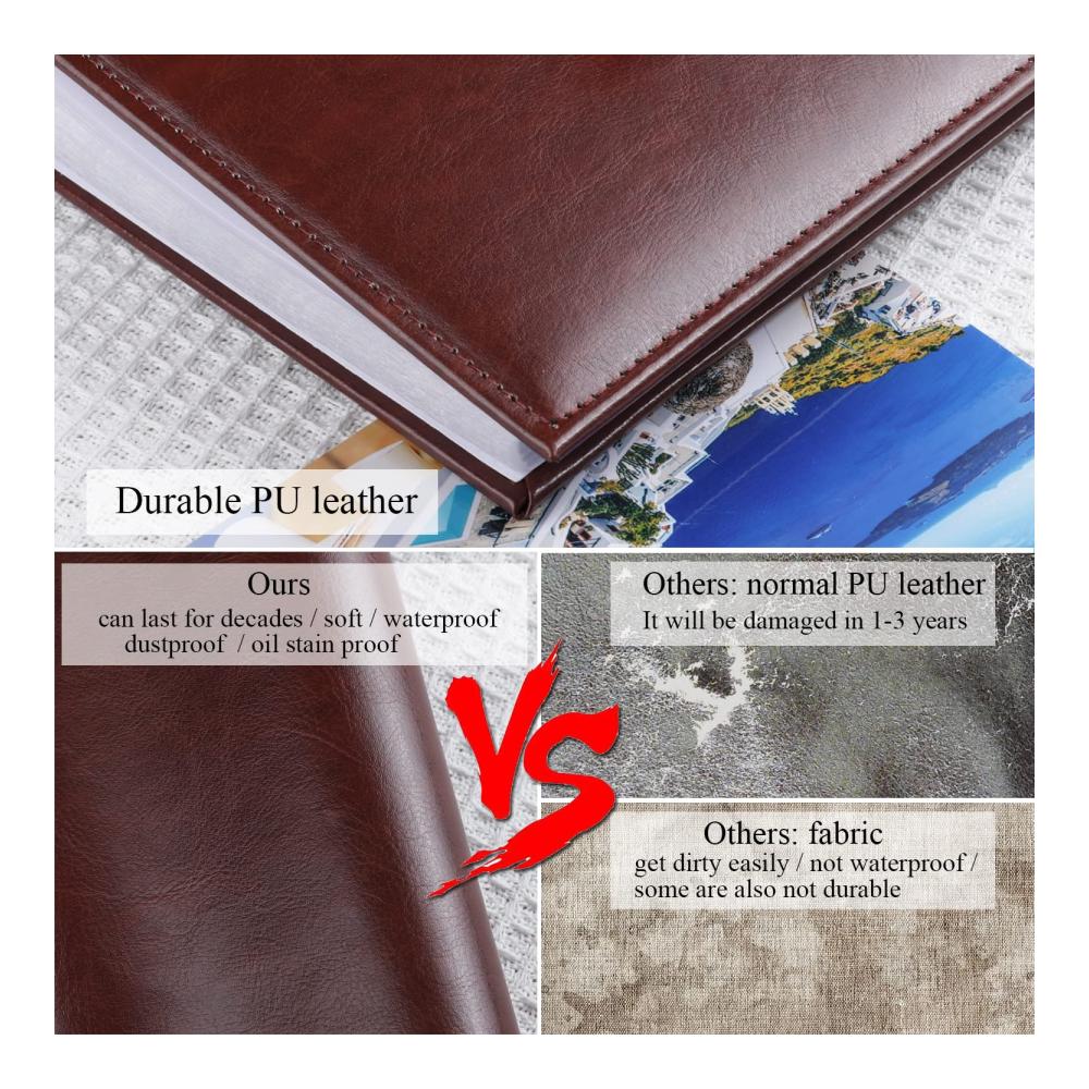 Erstellen Sie unvergessliche Erinnerungen Hochwertiges Leder Fotoalbum für 220 Fotos 10x15 cm. Einsteckalbum mit weißen Seiten und Memo-Raum. Perfekt für Ihre wertvollen Alben