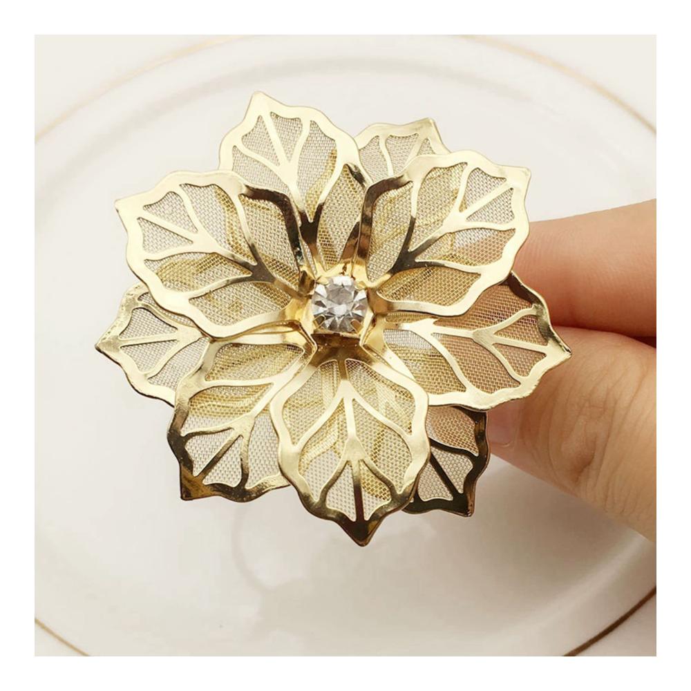 Elegante Serviettenringe Set - 100 Stück Gold Metall Serviettenschnallen für Hotel Restaurant & Hochzeitstische - Dekorative Tischdekoration für stilvolle Abendessen und festliche Anlässe