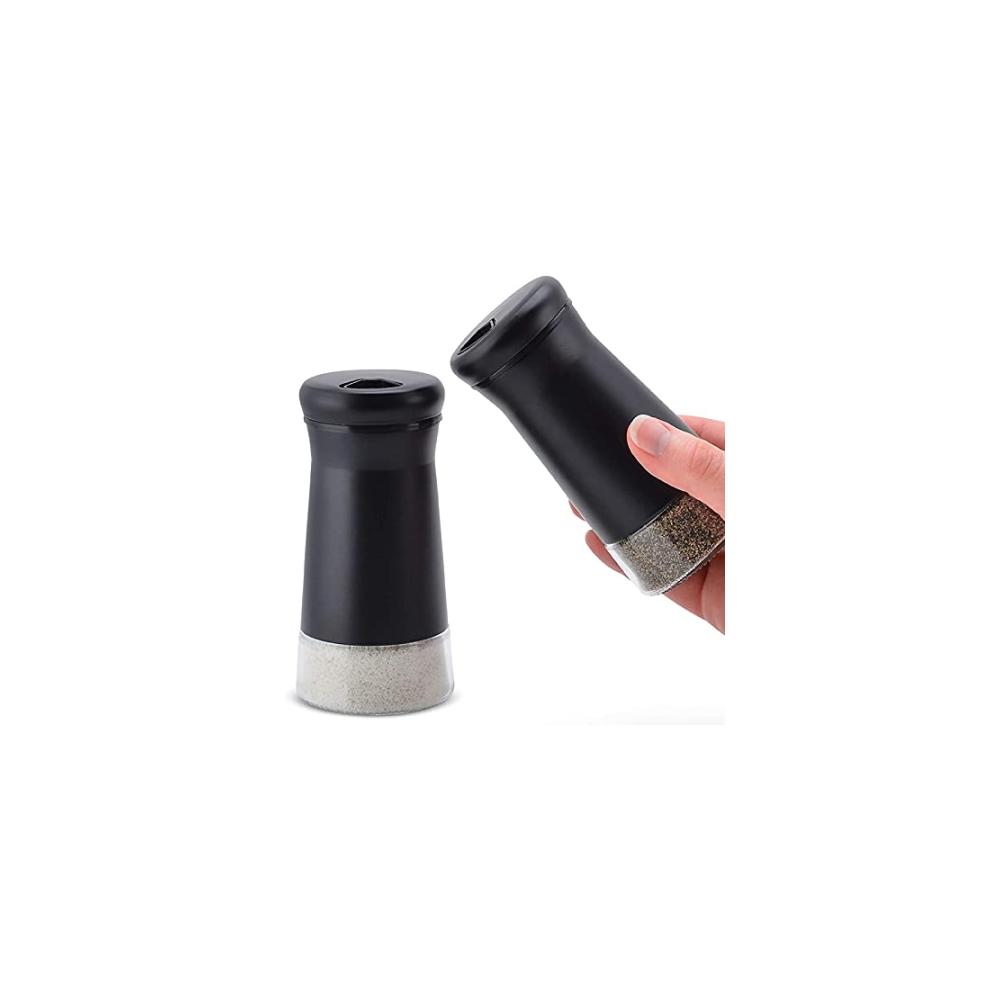 Edelstahl Salz- und Pfefferstreuer Set mit verstellbaren Ausgießlöchern - Elegante Gewürzspender für Meersalz - 2-teilig - Küchenaccessoire