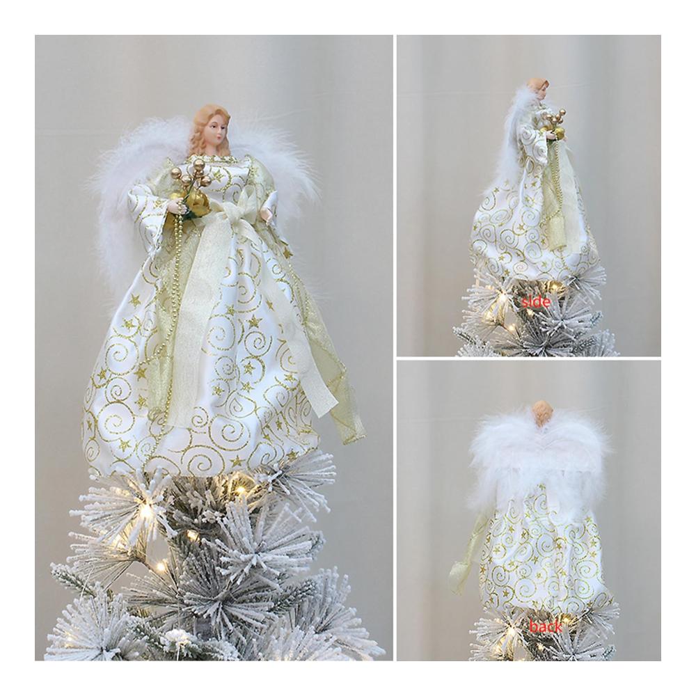 Weihnachtsengel Baumspitze | Christbaumspitze Engel Weiß | Festlicher Spitzenengel für Weihnachtsbaumdekoration | Handgefertigte Weihnachtsengel-Figur | Weihnachtsbaum Schmuck und Deko