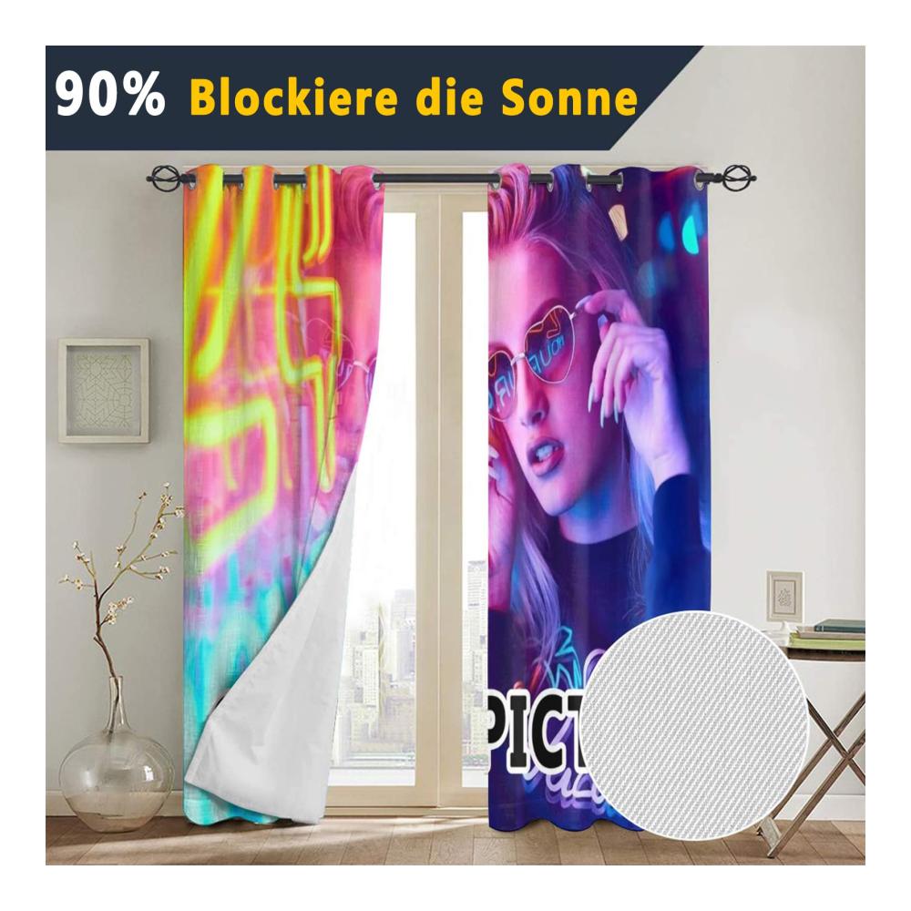 Entdecken Sie Luxus und Komfort 2 Stück Benutzerdefinierte Verdunkelungsvorhänge für Ihr Schlafzimmer - Blickdicht lärmschützend mit Foto und Text personalisierbar - Thermogardinen für perfekte Ruhe und Stilvolles Ambiente