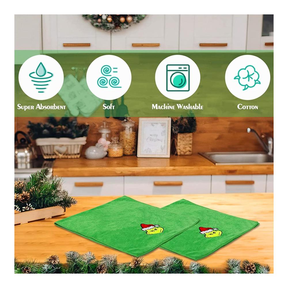 6er-Pack Weihnachts-Geschirrtücher 19.6x9.8 Premium Handtücher für Küche Kochen & Reinigung - Saugfähige wiederverwendbare Designs - Ideales Geschenk für Kochliebhaber & Festtagsdekoration