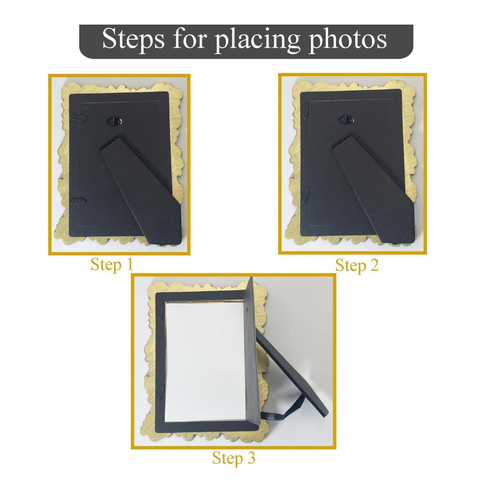 Europäische Vintage Fotorahmen - Antike Harz Bilderrahmen für Hoch- & Querformat - Wand- & Tischrahmen für kreative Home-Dekoration - Hochauflösendes Glas - 10x15cm - Gold