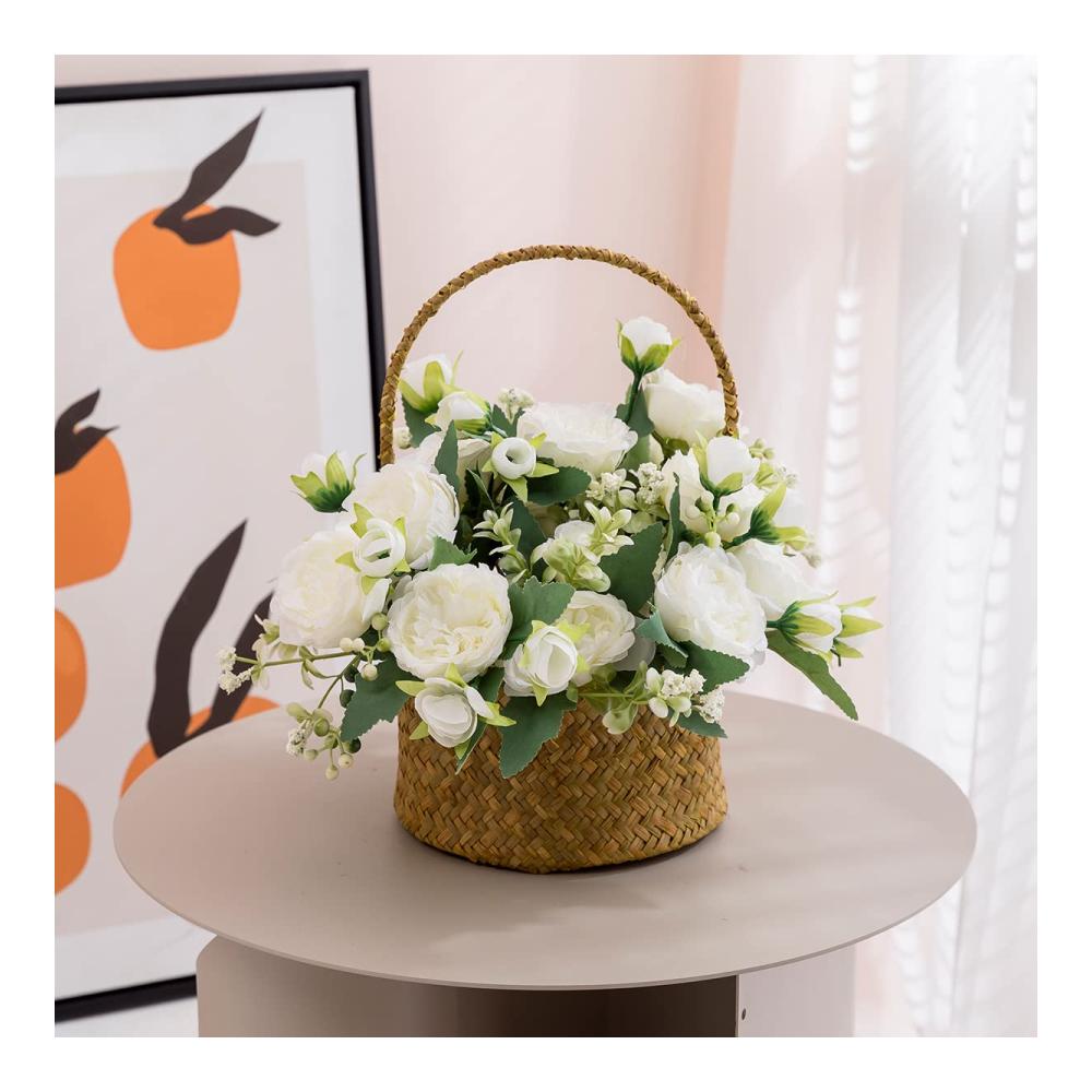 4 Bündel Pfingstrose Künstliche Blumen | Elegante Weiße Seidenpfingstrosen | Perfekt für Hochzeiten Partys & Heimdeko | Langlebige Blumensträuße & Tischaufsätze