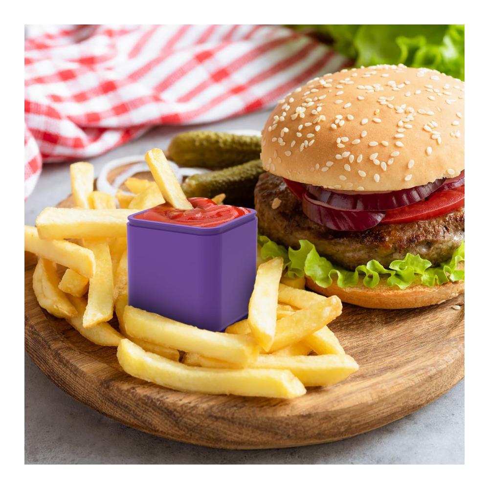 4er Set Lunch-Boxen Auslaufsichere Salat-Dressingbehälter wiederverwendbare Sauce Container BPA-freie Silikon Tassen für Bento-Boxen - Perfekt für unterwegs