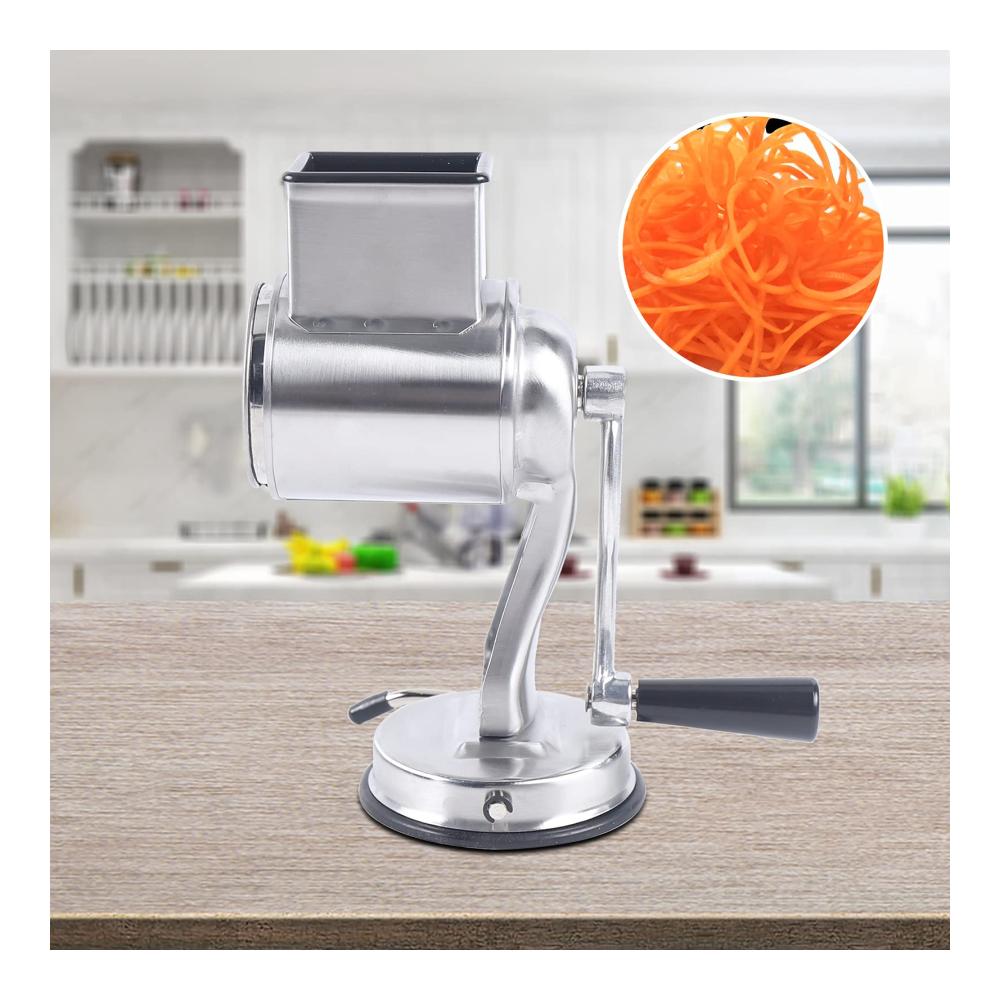 Gemüsehobel Professionelle Trommelreibe für die Küche | 5 Edelstahl-Trommeln | Vielseitiger Gemüseschneider und Nussmühle | Leicht zu reinigen | Perfekt für Salate und mehr