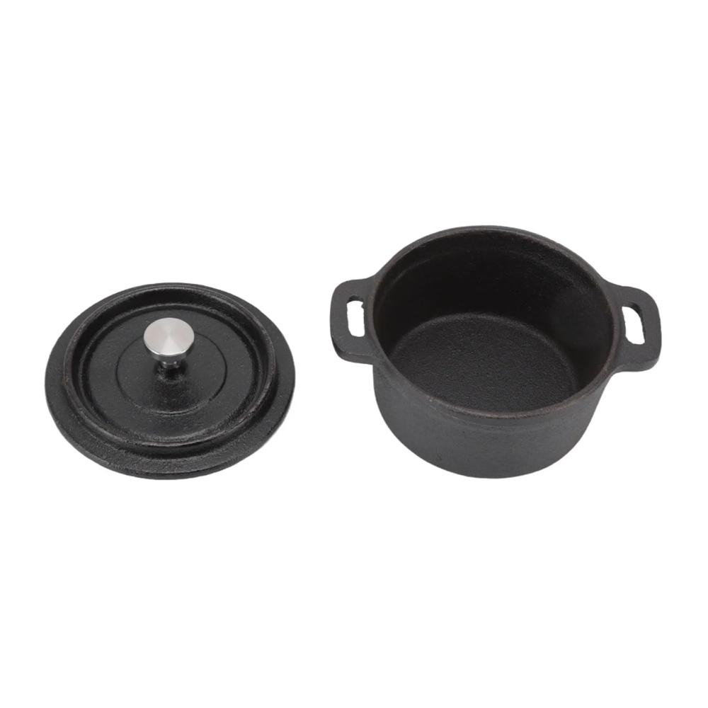 Gusseisen-Kasserollen-Set Hochwertiger Doppelgriff-Auflauftopf mit Deckel für Grillen Backen und Kochen - Schwarzer kleiner Auflauf ideal für kulinarische Meisterwerke