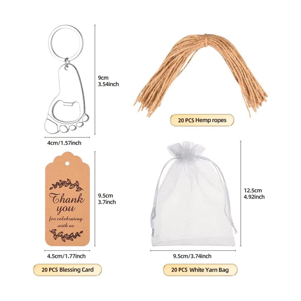 Entdecken Sie den Charme von 20 niedlichen Babyfüßen Flaschenöffnern - Perfekte Schlüsselanhänger Flaschenöffner für Ihre Babyparty-Gäste! Einzigartige Baby-Dusche Andenken inklusive hübscher Organza-Beutel und Tags. Machen Sie Ihre Feier unvergesslich mit diesen entzückenden Babyfüßen Metall Schlüsselanhängern