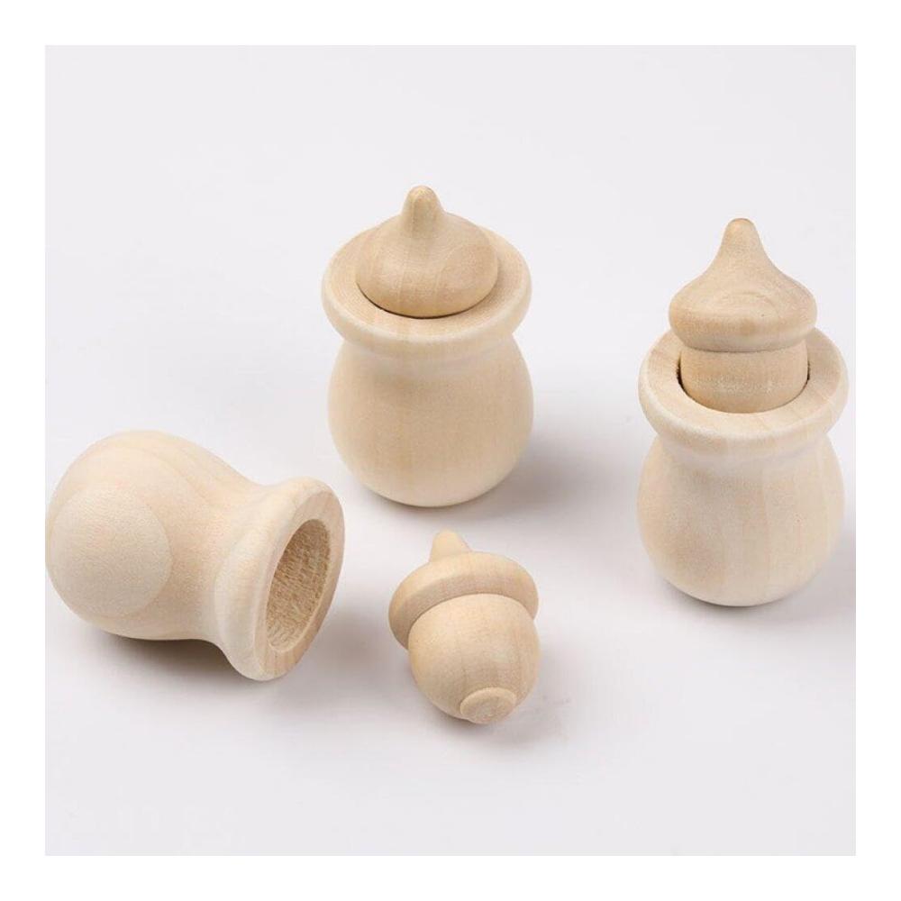 20er Set Holzverzierungen für DIY-Projekte - Eicheln zum Bemalen und Basteln - Handgemachte Spielzeuge für Kinder - Kreative Holzgestaltung für Brücken und mehr