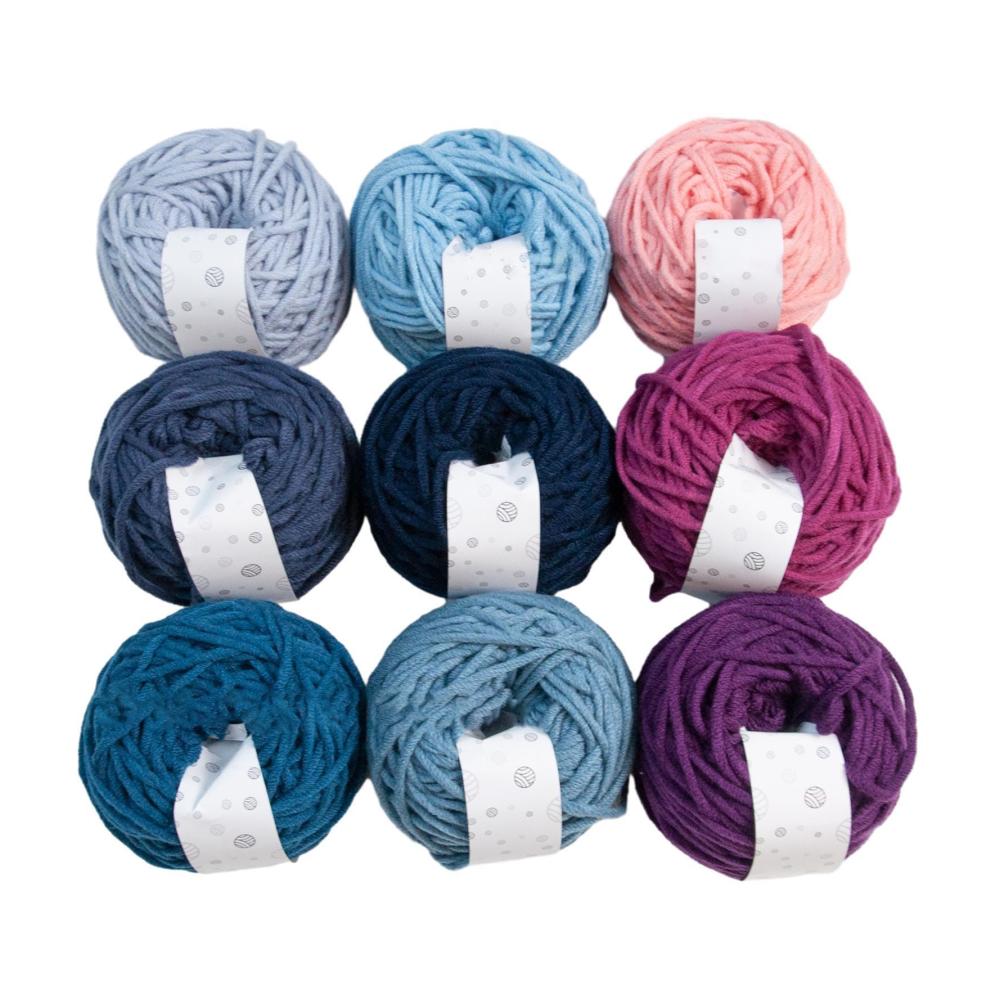 Häkel- & Strickgarn Milchbaumwolle 9 Farben x 40 g - Ideales Häkelgarn für Anfänger und Experten - Perfekt für Pullover Decken und mehr - Inklusive Haken und Anleitungen