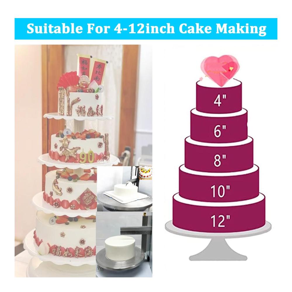Backen-Geburtstagskuchen-Werkzeuge | Modellierwerkzeug für Konditoren | Automatische Dekoration | Kuchenbeschichtung & Glättung | Verstellbarer Kuchenschaber | Perfekt für Kuchen bis zu 305 cm | Pink
