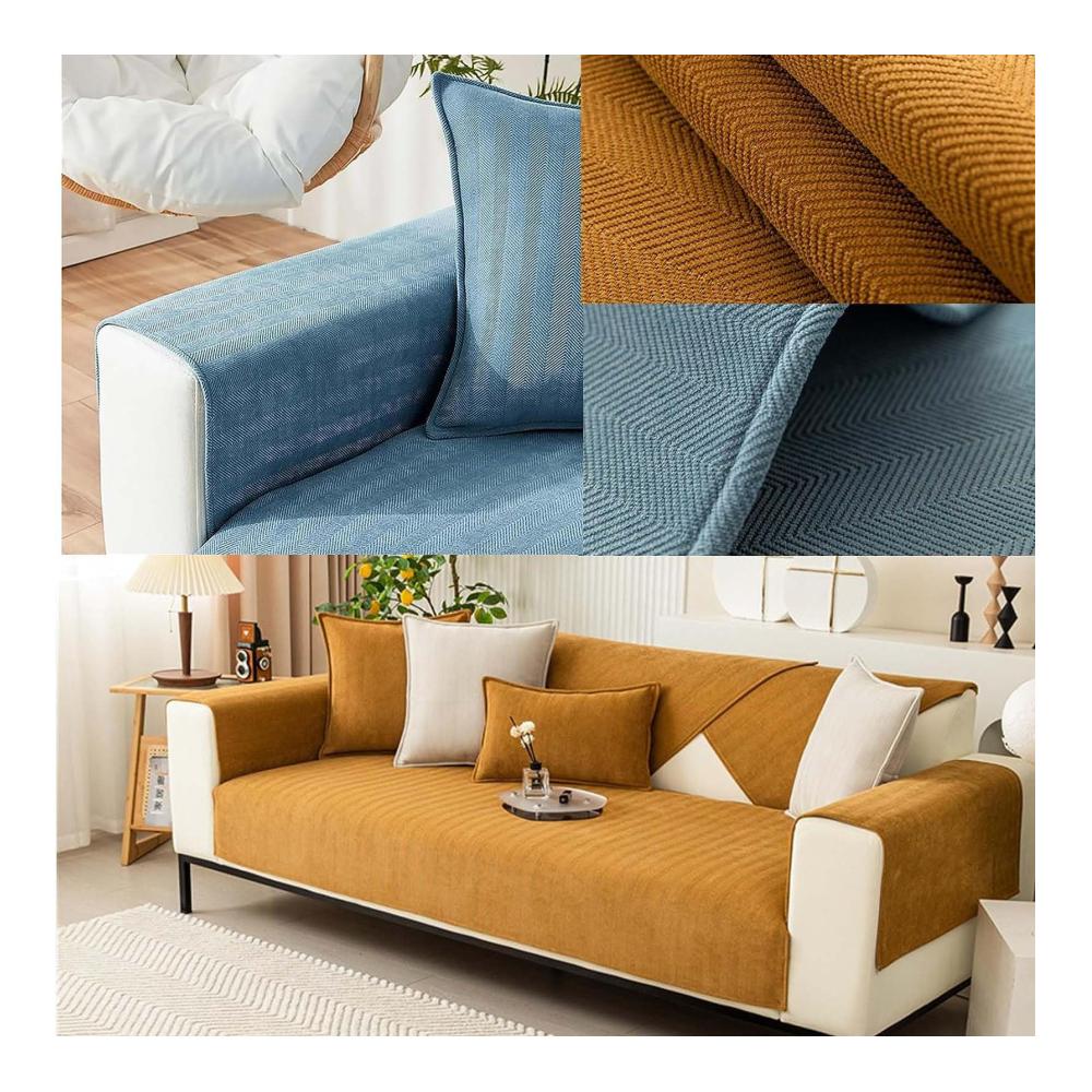 Aktualisierte Weiche Chenille Sofaüberwürfe 1/2/3/4 Sitzer | L-Form Couchschutz - Rutschfeste Waschbare Bezüge für Sofa & Haustiere | Super Weicher Schutz für Warmen Komfort | Stilvoll & Pflegeleicht