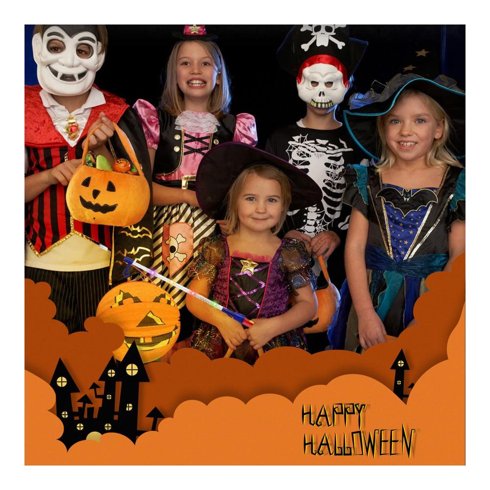 LED Laternenstab Set mit 8 Papierlaternen - Ideale Dekoration für St. Martin Halloween und Kinderpartys - Elektronischer Laternenstab mit 40 cm Länge - Stimmungsvolle Beleuchtung für Kostümpartys