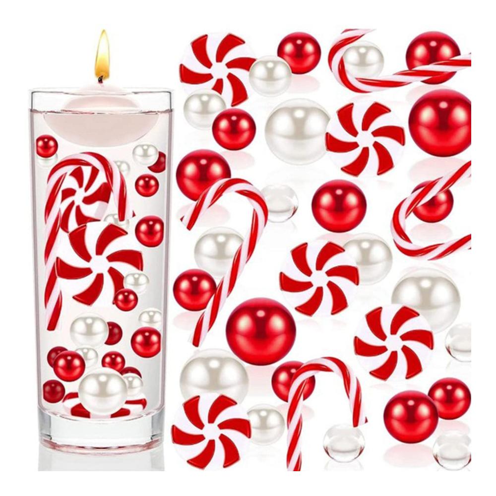 6054 Stück Weihnachtszauber Wasserperlen Transparente Granulate für Vasenfüller - Schwebende Perlen für festliche Tischdeko ideal als Weihnachtsschmuck & Vasenfüller (ohne Kerzen/Vase