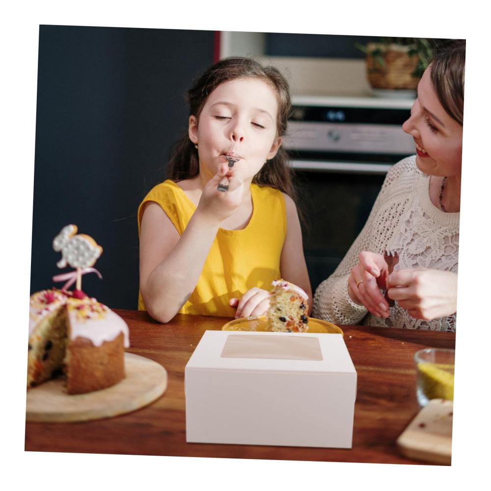 Hochwertige 10-teilige Kraftpapier-Tortenschachtel-Geschenkverpackungsboxen für Geburtstage Hochzeiten und Weihnachten - Perfekte Aufbewahrungslösung für Kuchen und Leckereien - Inklusive Packtaschen