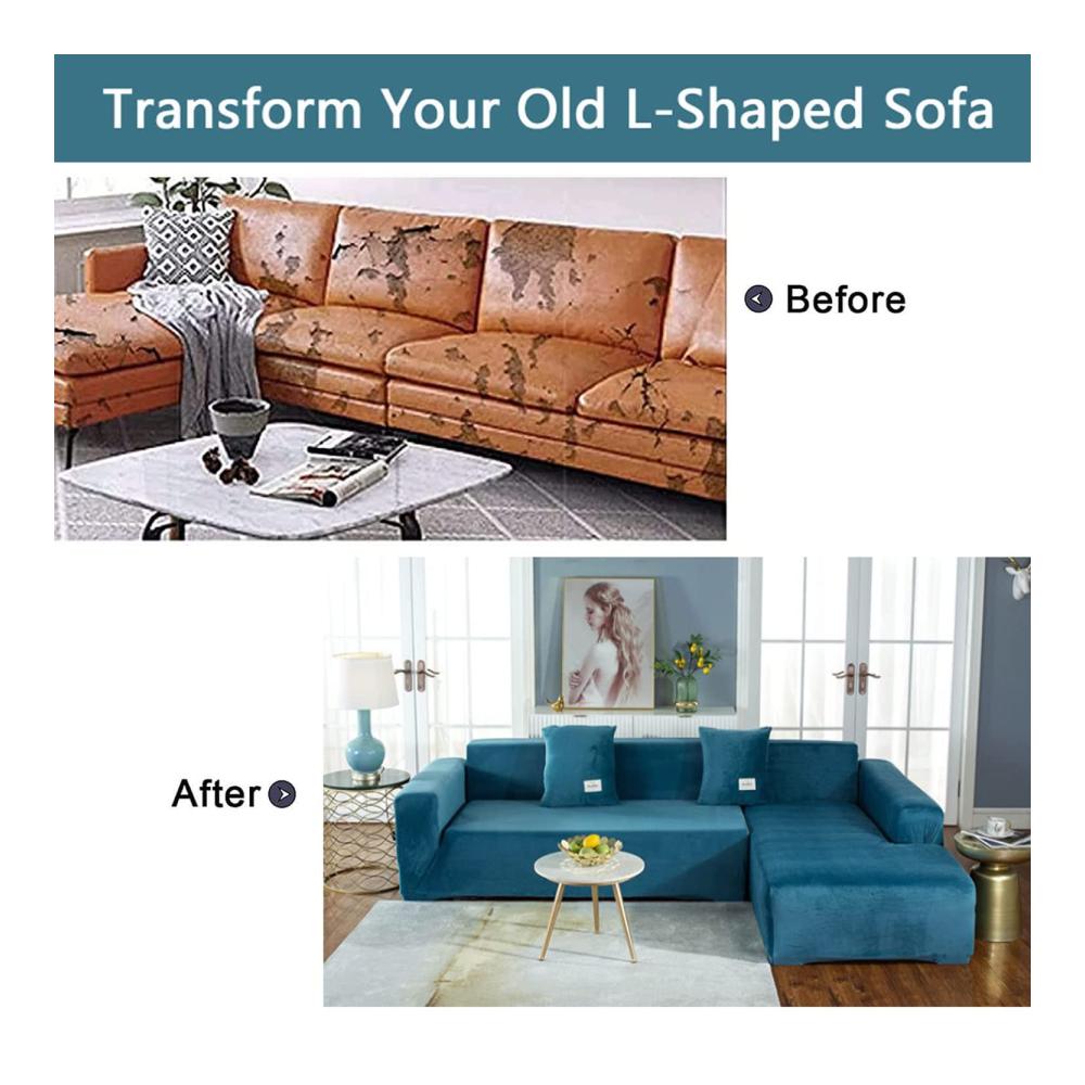 Eleganter Ecksofaüberwurf in Rosa – Passend für L-Form Sofas – Stretchmaterial für perfekte Anpassung – Schützt vor Flecken und Verschleiß – Ideal für 1-Sitzer Sofas von 90 bis