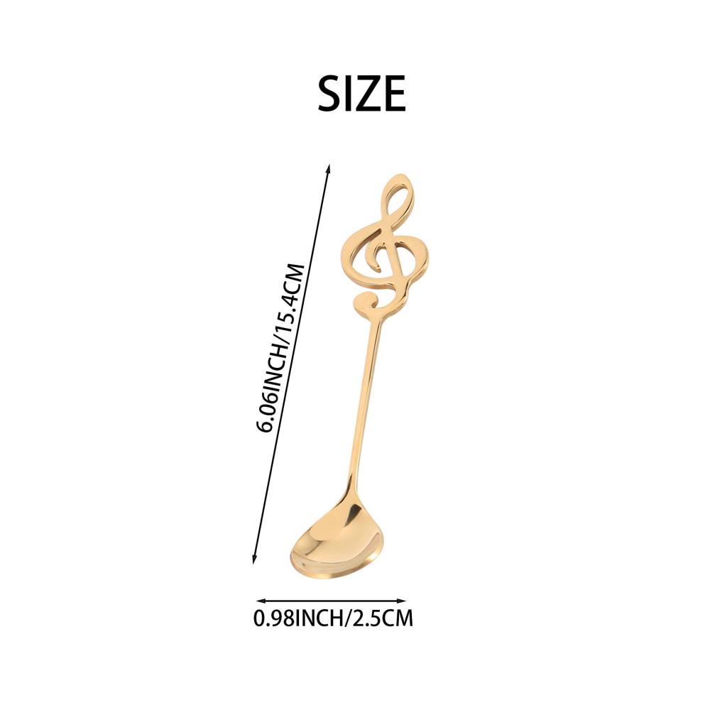 Hochwertige Kaffee- & Mokkalöffel Set - 6er Pack Musiktasten-Design aus 18/10 Edelstahl - Ideal für Kaffeegenuss mit Stil - Perfektes Geschenk für Musikliebhaber und Kaffe