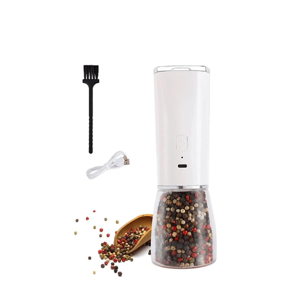 Elektrische Pfeffermühle mit LED-Licht-Set | Automatischer Salz- und Pfefferstreuer | Verstellbare Gewürzmühle | Keramikmahlwerk | Moderner Dressing- & Gewürzspender | Kaffeemühle für frische Aromen