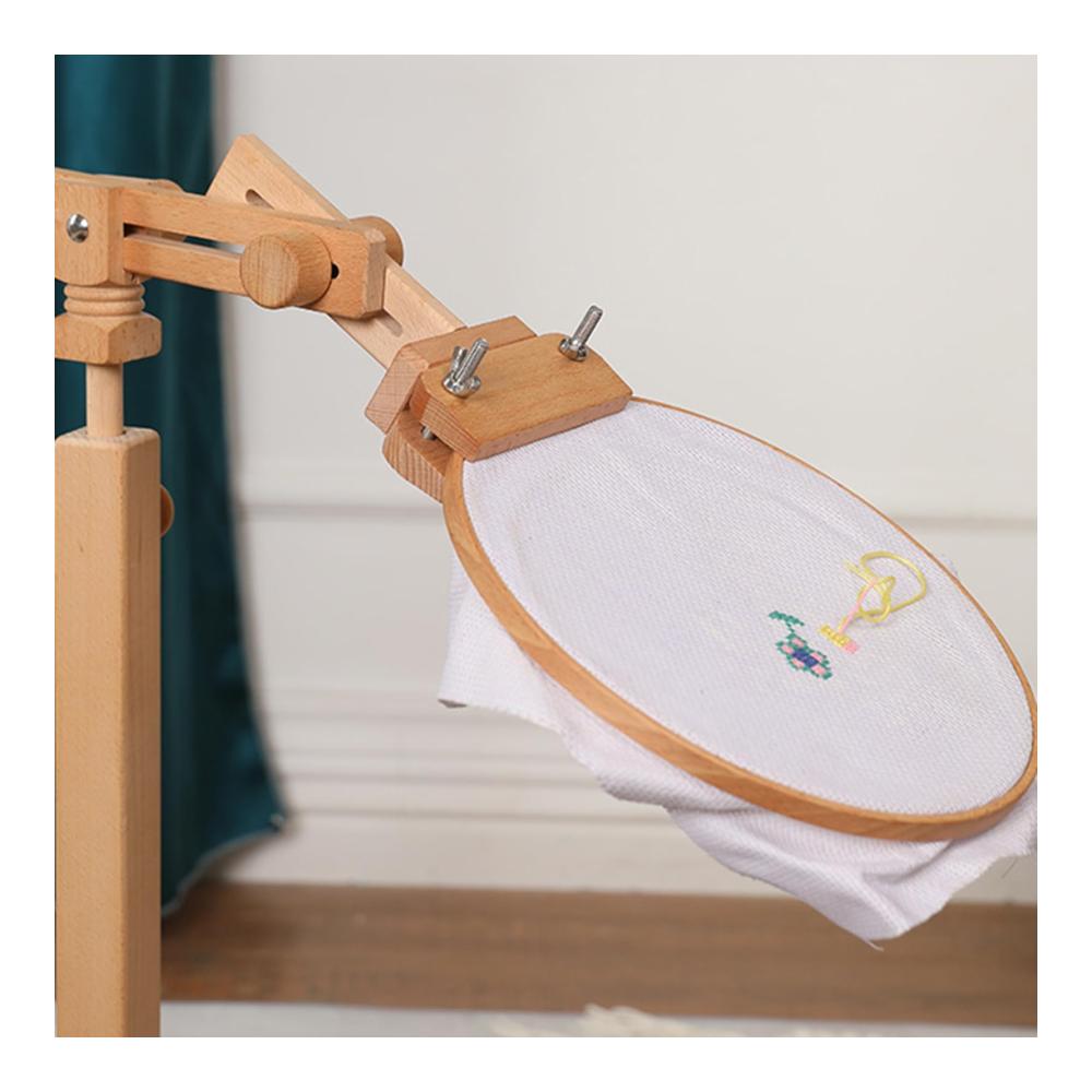 Hochwertiges Nähset & Werkzeug Verstellbarer holzerner Stickständer für Kreuzstich & Stickerei - Stabiler Nadelbodenrahmen für Kreative - Ideal für Stickliebhaber - 85*33cm