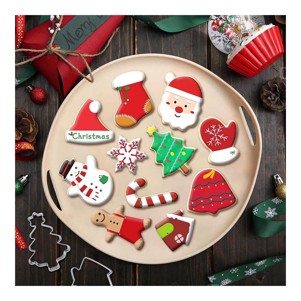 Feine Weihnachtsausstecher Set mit 12 Stücken für Kekse Fondant & mehr - Hochwertige Backformen für DIY-Backprojekte