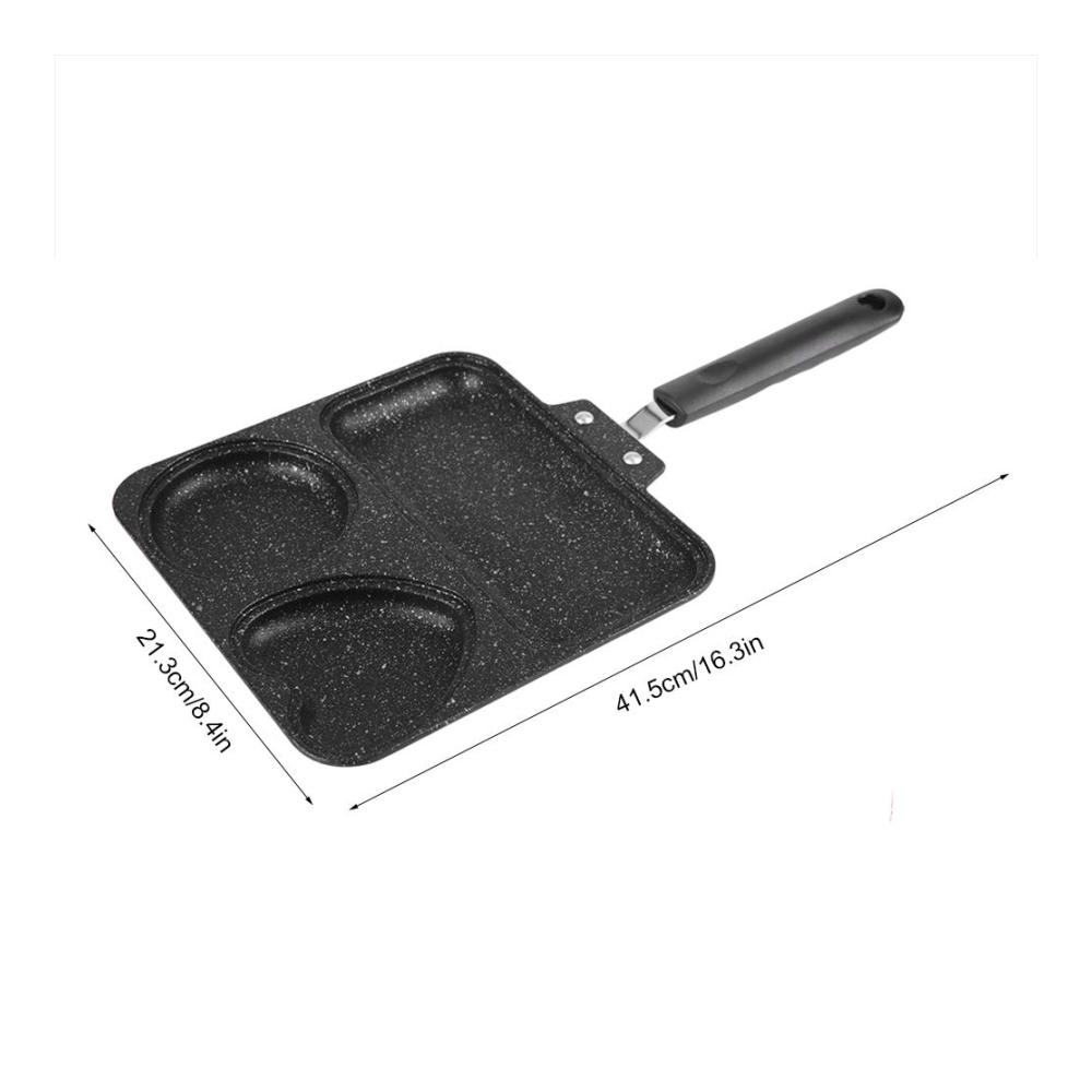Yissone 3-in-1 Bratpfanne für Pancakes & mehr – Perfekt für Outdoor-Camping & Küche – Antihaftbeschichtetes Grill- und Steak-Ei-Pfannenset – Universelle Pfanne für vielseitiges Kochen