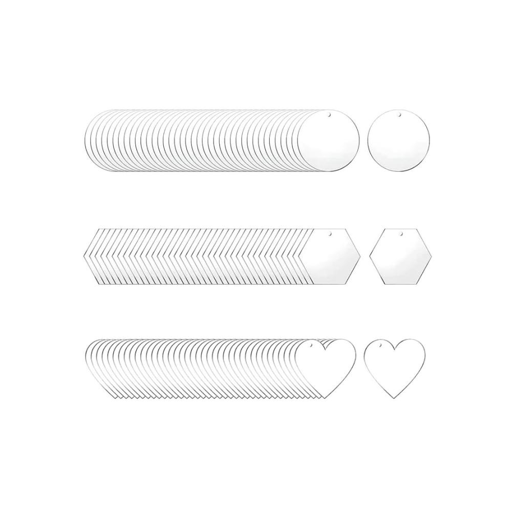 200 Stück DIY Schlüsselanhänger Set Transparente Acryl Rohlinge für kreative Ringel-Schlüsselbunde – Perfekt für individuelle Geschenke und Bastelprojekte
