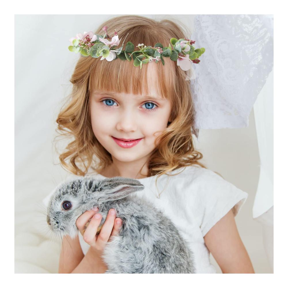 Boho Blumenkranz Set - 2 Stück - Haarschmuck für Braut & Brautjungfern - Verstellbares Band - Hochzeit & Party Dekoration - Handgefertigte Blumenstirnbänder
