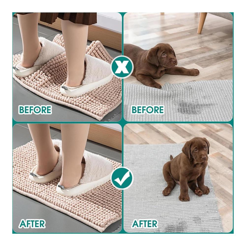 Teppich-Griffband & Antirutsch-Pads 12er Set - Dreieckige Eckengreifer für Hartholzböden - Spurloser Halt und Waschbarkeit inklusive! Rutschfeste Teppich-Anti-Rutsch-Aufkleber für sicheren Halt auf jedem Boden. Entfernbar und doppelseitig haftend - Ultimative Te