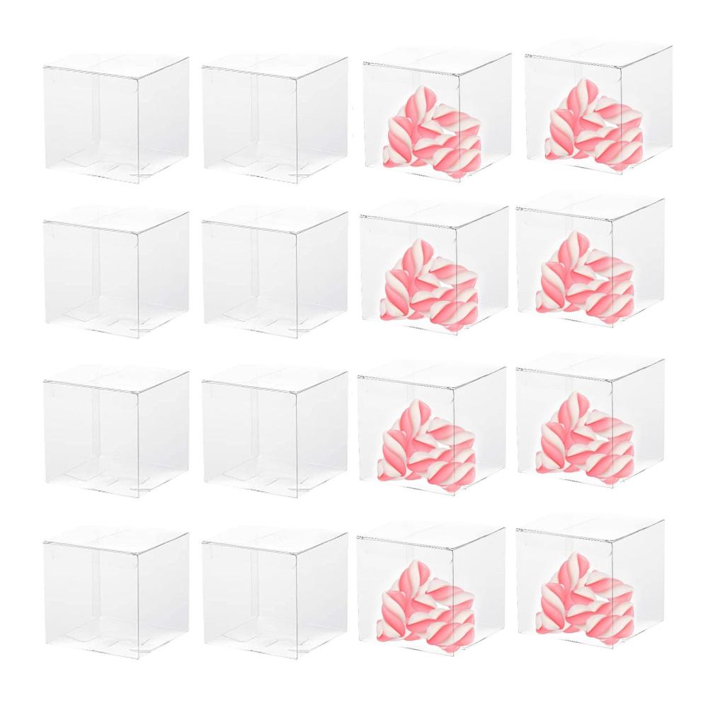 50 Stück Kleine Transparente Würfelboxen für Gastgeschenke - Ideal für Süßigkeiten und Schokolade - Perfekt für Partys und Veranstaltungen