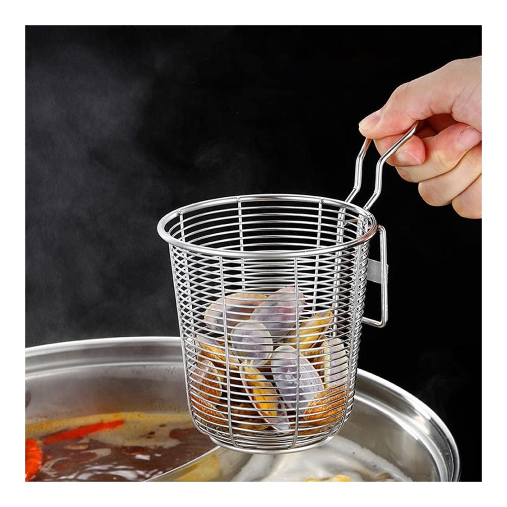 Entdecken Sie den ultimativen Schaum- & Abseihlöffel Hochwertiger Edelstahl hängender Mesh-Speeder-Safe mit tiefem Korb oder Topfsieb für müheloses Kochen. Praktisches Küchenaccessoire für jede Mahlzeit