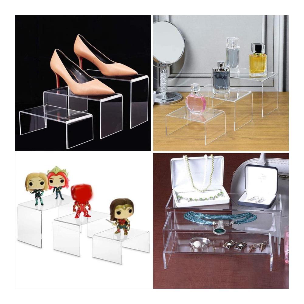 Premium Acryl Stufen Set - Klarer Display Ständer für perfekte Präsentation | 6er Pack Display Stützen für Eleganz und Organisation