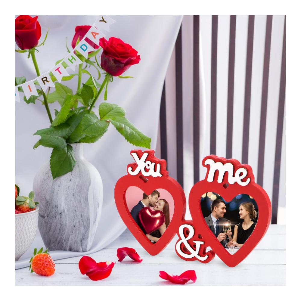 Eleganter Bilderrahmen aus Holz für romantische Erinnerungen | Perfektes Valentinstagsgeschenk | Minimalistischer Herz-Fotorahmen für Eingangshalle Nachttisch und Arbeitszimmer | Fotografie-Re