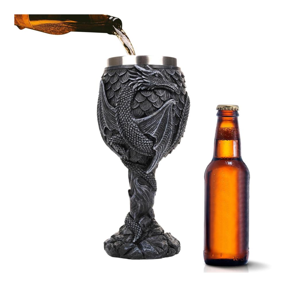Entzückende Gothic-Drachenkelche aus Edelstahl | Rotweingläser mit Drachenmotiv | Perfektes Geschenk für Versammlungen und Partydekoration
