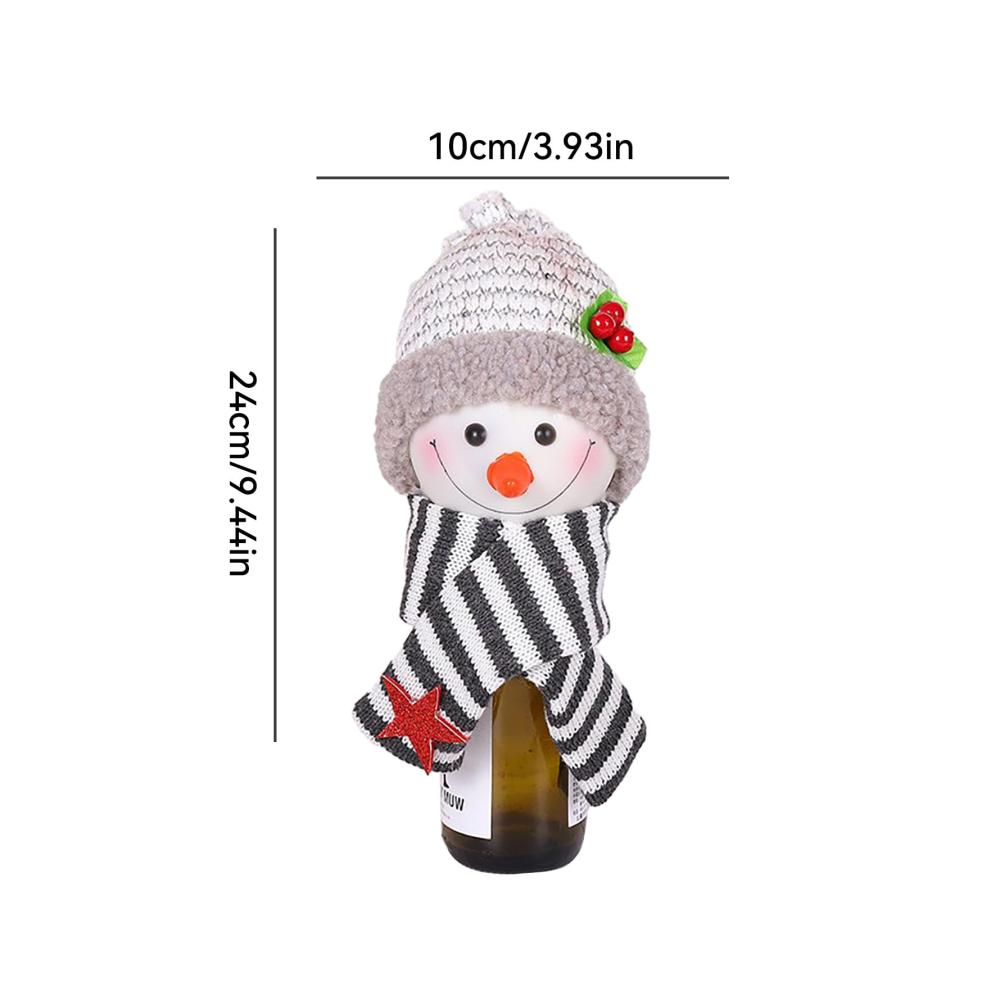Entzückende Flaschenkörbe & -träger Handgefertigte Weihnachts-Weinflaschenhülle im Schneemann-Look | Einzigartige Tischdekoration für festliche Weihnachtsfeiern | Perfektes Geschenk für Weinliebhaber & Partygastgeber | Niedliche Weihnachts