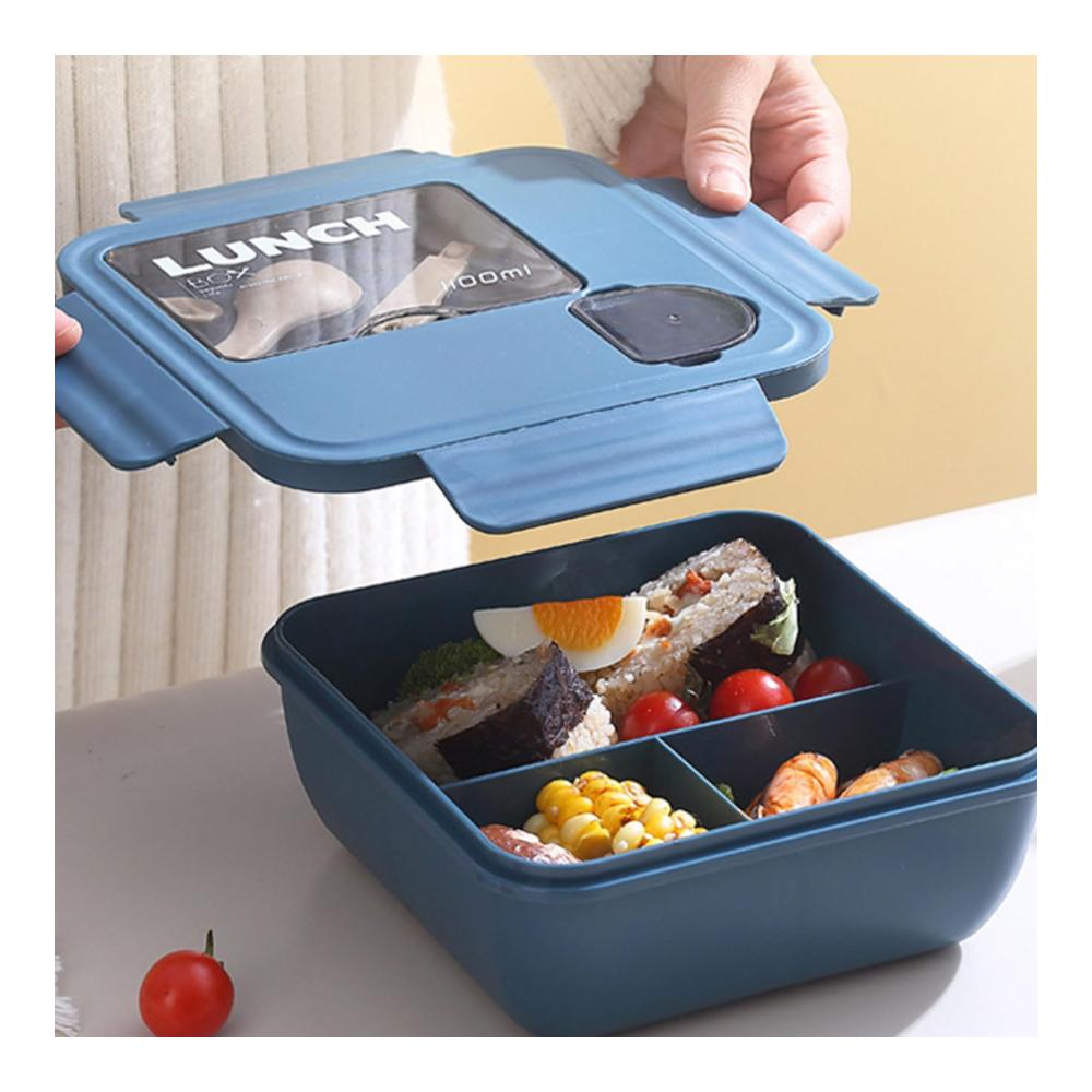 Organisierte Lunchboxen für unterwegs | Lunchbox mit 3 Fächern | Ideale Lebensmittelaufbewahrung für Schule und Arbeit