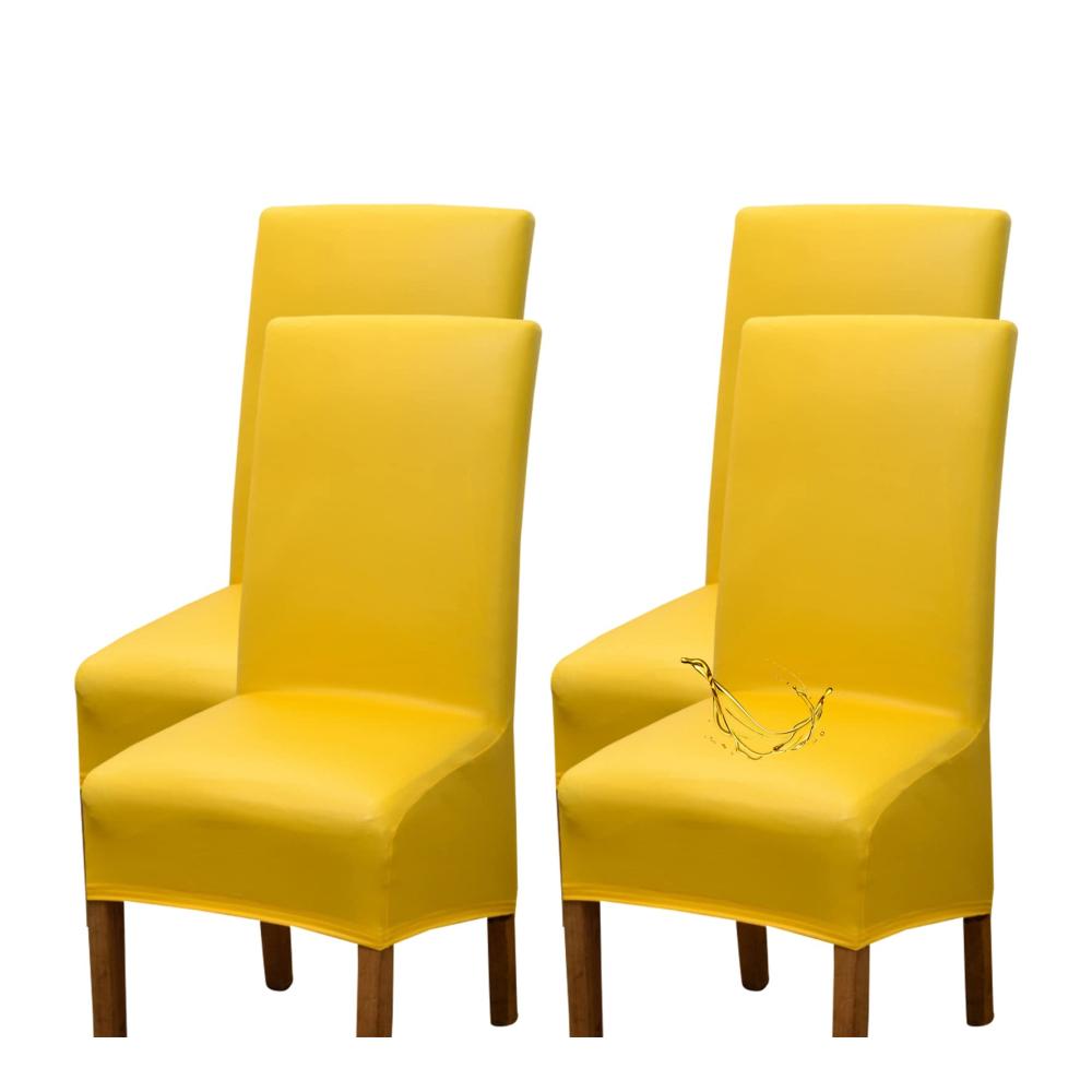 5er Set Premium Hussen für hohe Rückenlehnenstühle - Stretch Wasserdicht & Abnehmbar - Esszimmer Stuhl Schonbezüge in modernem Design - Ideal für den Schutz und die Verschönerung Ihrer Möbel - Anthrazitgrau