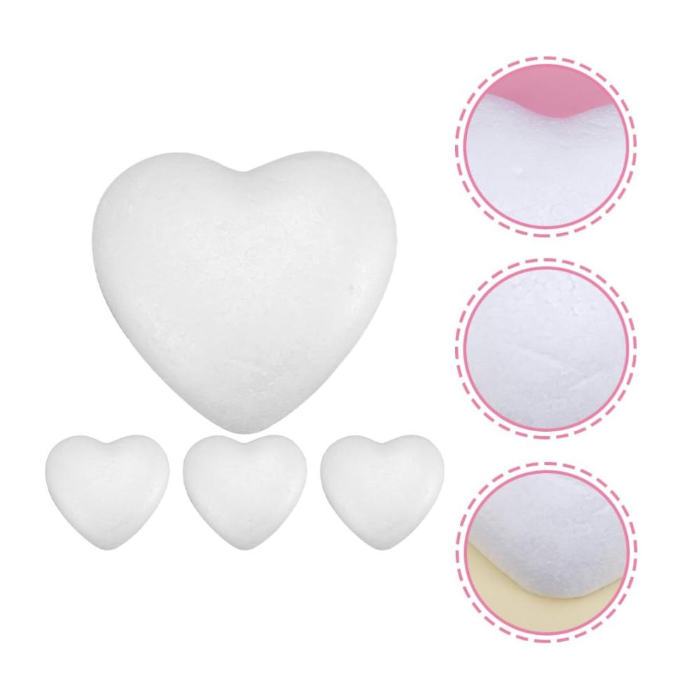 Hochwertiger Steckschaum für DIY Blumenarrangements - 4er Set Herz- und Kugelform | Perfekt für Valentinstag und Hochzeiten | Schaumstoff-Herzen und -Kugeln für kreative Kunstprojekte | 59 Zoll