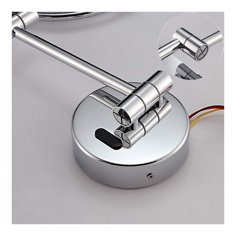 Entdecken Sie den Luxus der Schönheit mit unserem wandmontierten doppelseitigen Kosmetikspiegel! Vergrößern falten teleskopisch und drehbar – Ihr perfekter Begleiter für makelloses Make-up. Stilvoll aus Metall und Kupfer gefertigt 203 cm Durchmesser