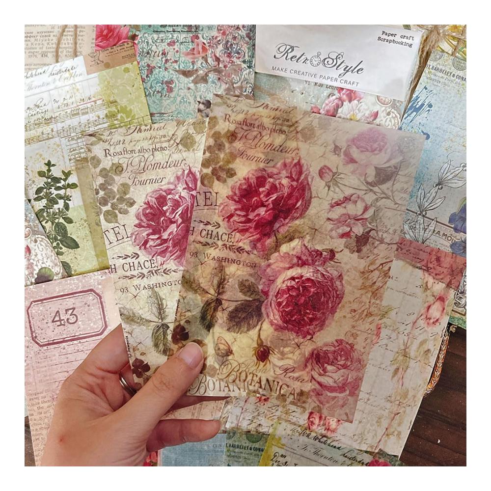 Vielfältiges Dekorpapier 80 Blätter mit Blumen- und Pflanzenmustern | Bastelpapier für Fotoalben Scrapbooks & mehr | Hochwertiges Designpapier in 20 bunten Designs | Scrapbook Zubehör