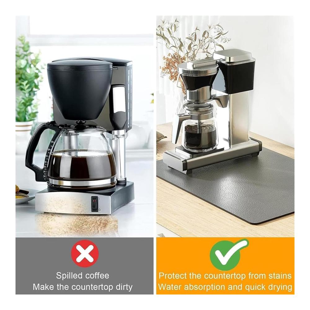 Entdecken Sie die Vielseitigkeit mit unseren Platzsets Kaffeematte Tropfbrettmatten | Schnell trocknend super saugfähig & rutschfest | Schwarz | 40x50cm